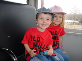 Train Engineer hats made of heavy weight denim. Available in pink and blue.